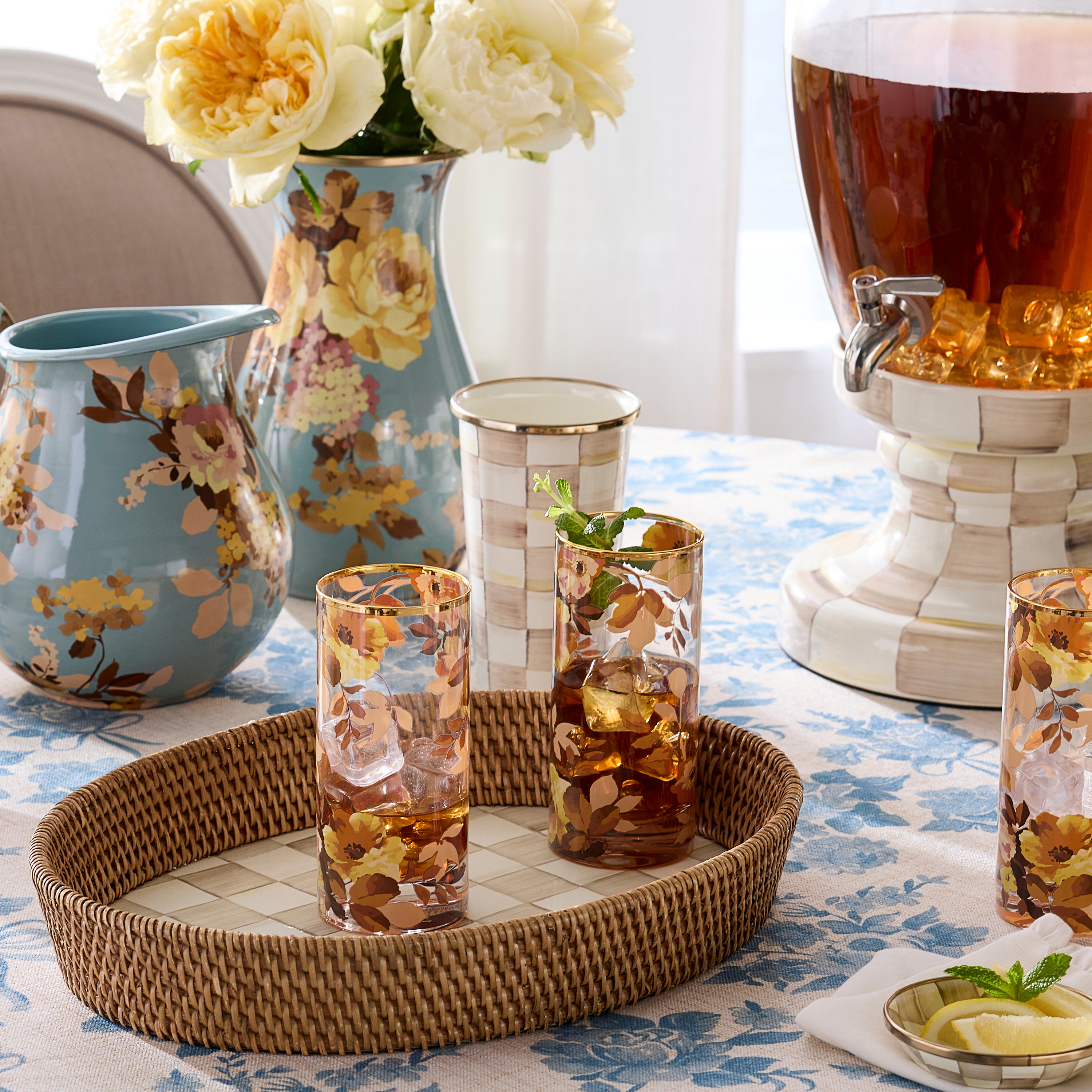 MacKenzie-Childs | Mocha Check 20 Ounce Tumbler