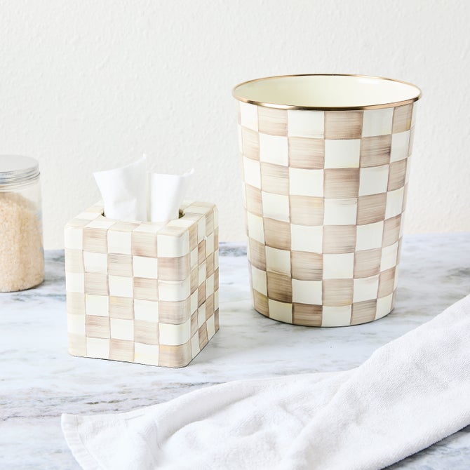 Mocha Check 2 Piece Bath Set image number 1