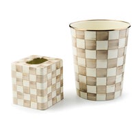 Mocha Check 2 Piece Bath Set