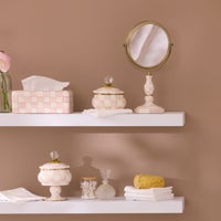 Rosy Check Enamel Bath Collection