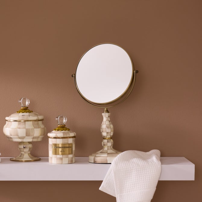 Mocha Check Enamel Bath Collection image number 7