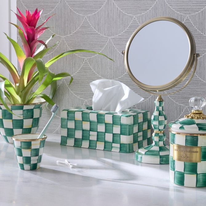 Emerald Check Standard Tissue Box Cover image number 1