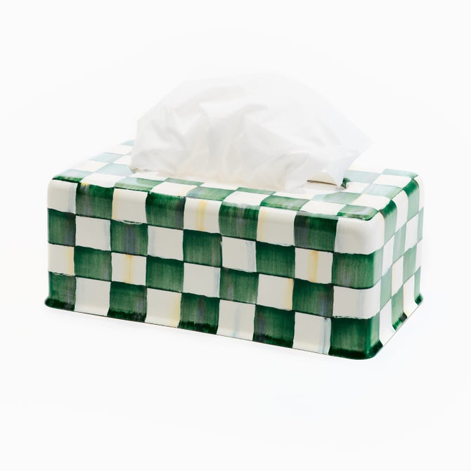 Emerald Check Standard Tissue Box Cover image number 0