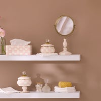 Rosy Check Enamel Bath Collection
