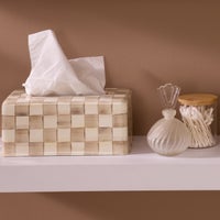 Mocha Check Enamel Bath Collection