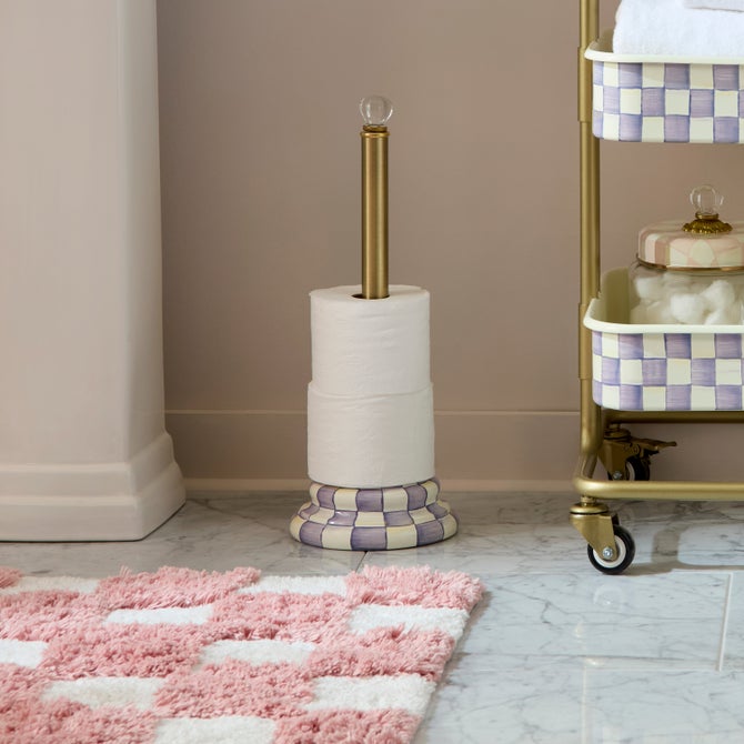 Violet Check Toilet Tissue Storage image number 1