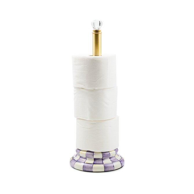 Violet Check Toilet Tissue Storage image number 2