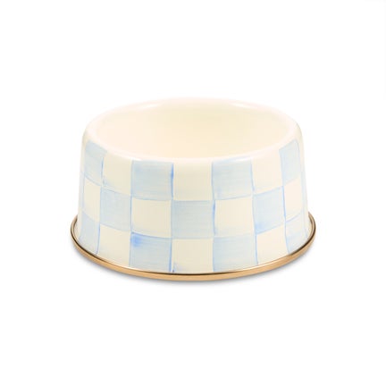 Sky Check Medium Pet Dish