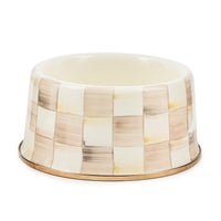 Mocha Check Medium Pet Dish