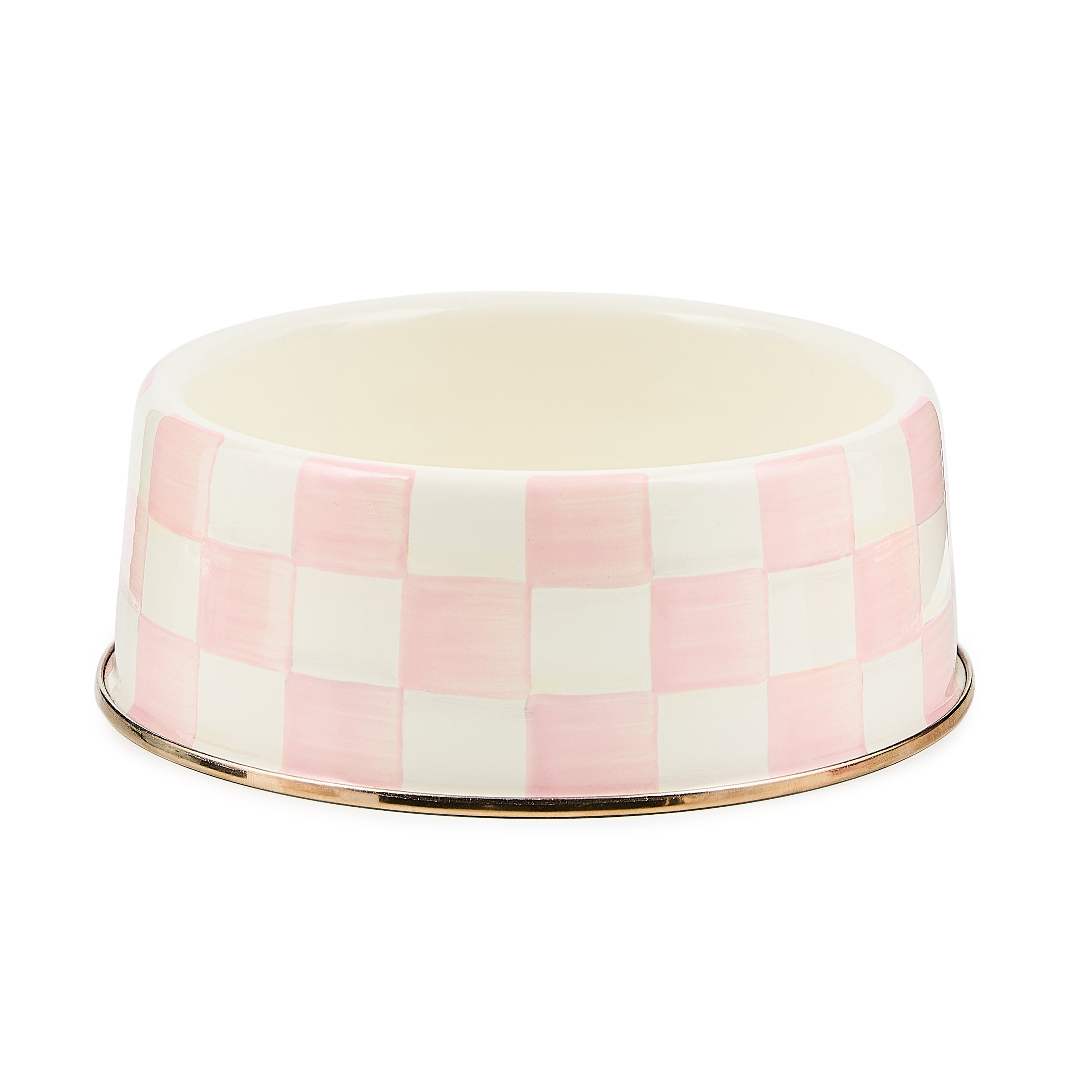 MacKenzie-Childs | Rosy Check Large Pet Dish