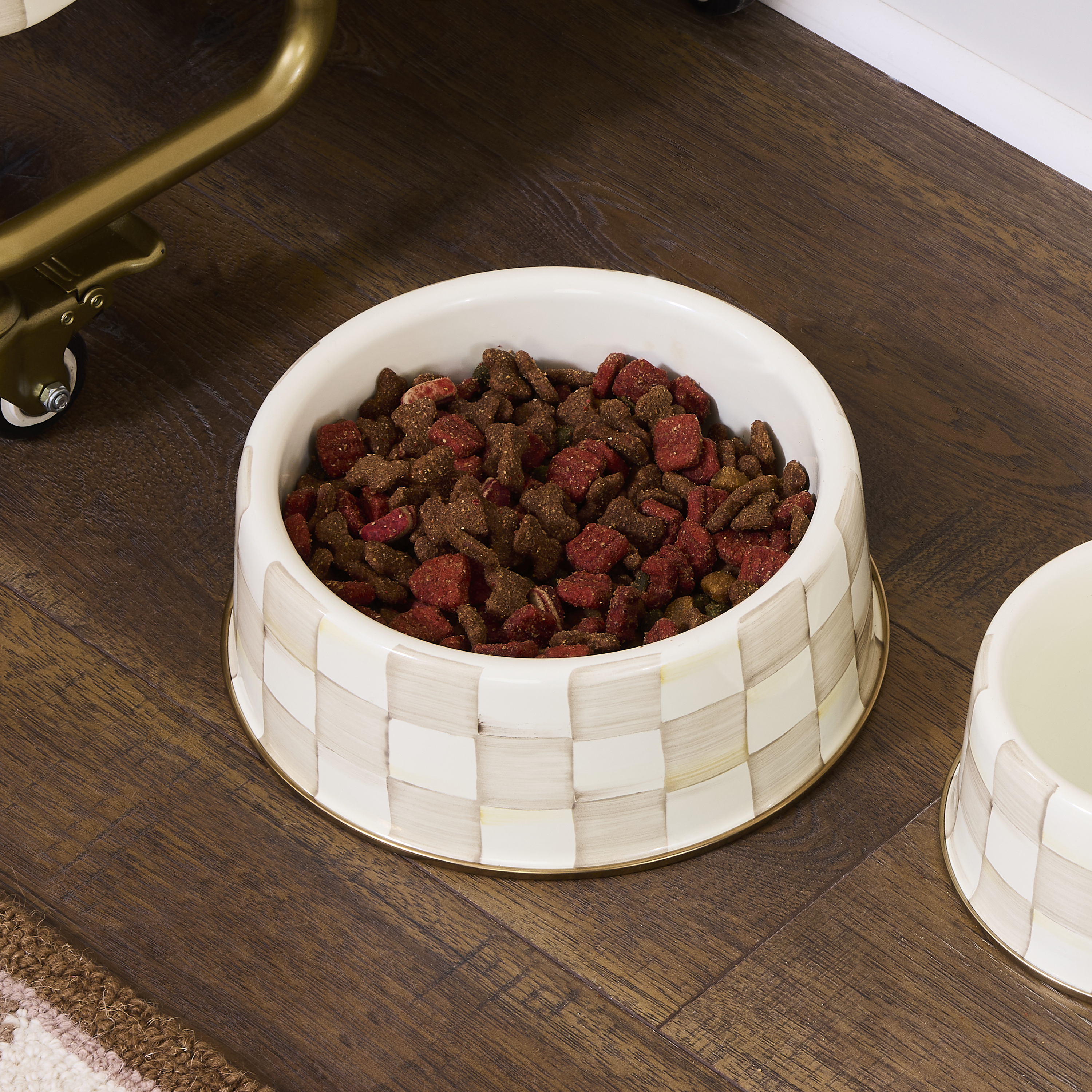 MacKenzie-Childs | Mocha Check Large Pet Dish