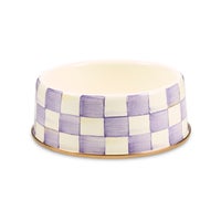 Violet Check Large Pet Dish