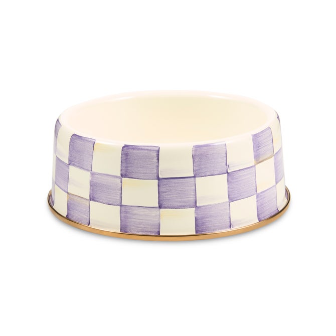Violet Check Large Pet Dish image number 0