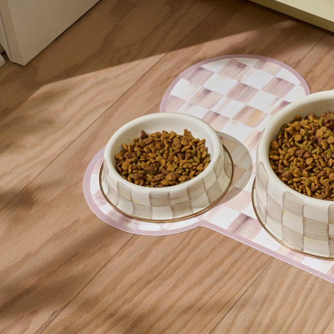 Mocha Check Small Pet Dish image number 2
