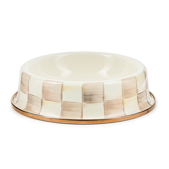 Mocha Check Small Pet Dish image number 0