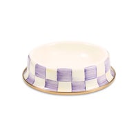 Violet Check Small Pet Dish