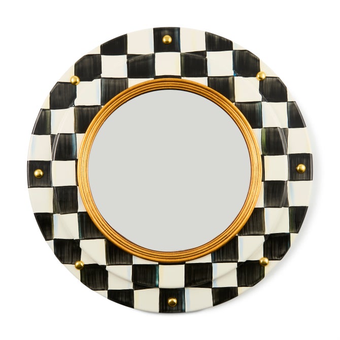 Courtly Check Round Enamel Wall Mirror image number 0