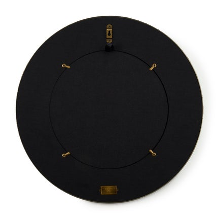 Mocha Check Round Enamel Wall Mirror