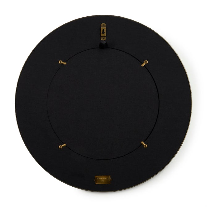 Mocha Check Round Enamel Wall Mirror image number 1
