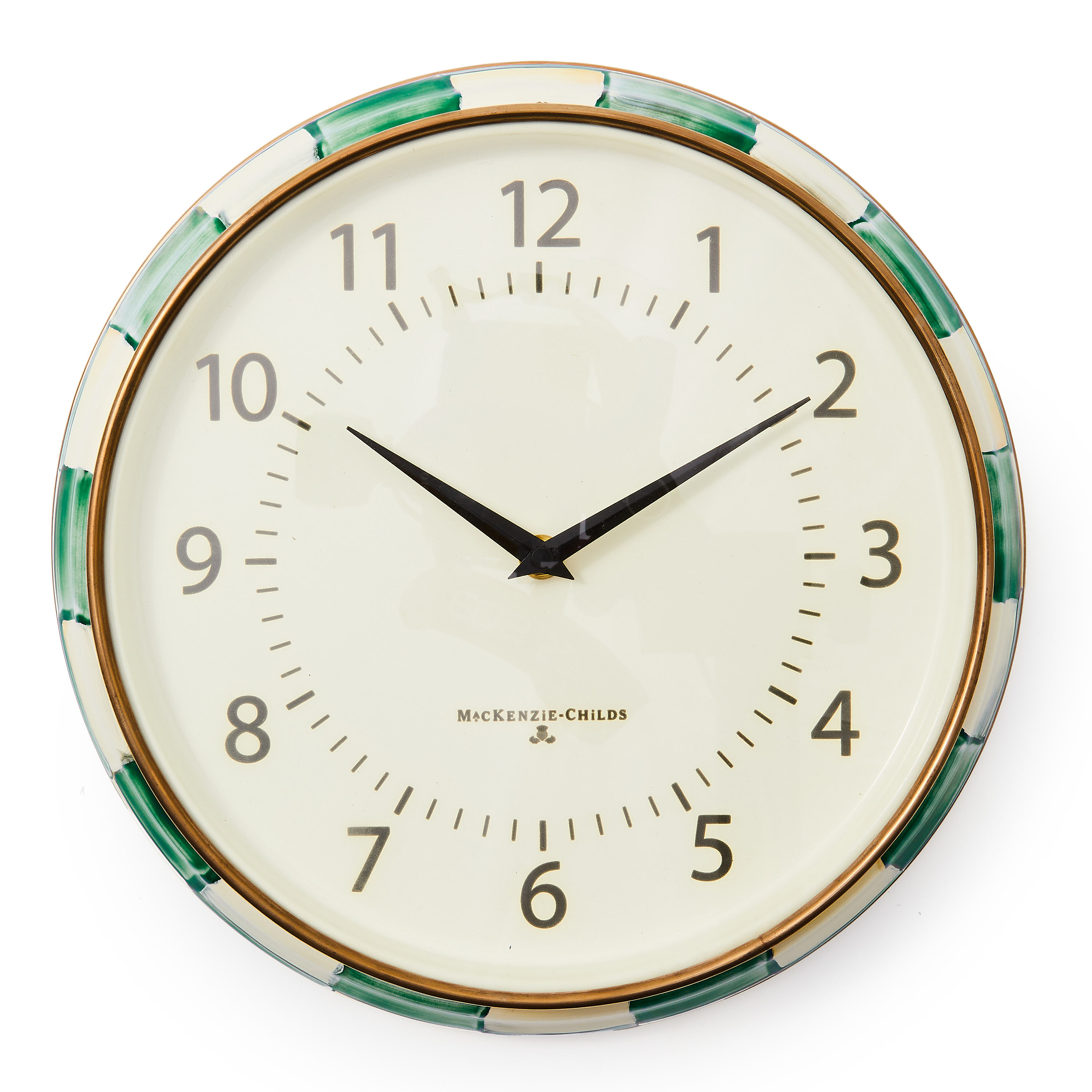 MacKenzie-Childs | Emerald Check School Wall Clock