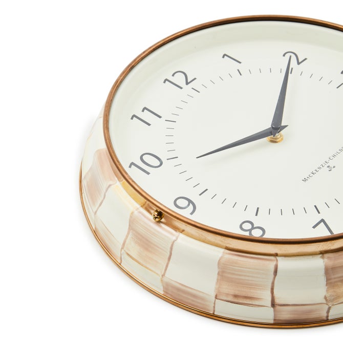 Mocha Check School Wall Clock image number 2
