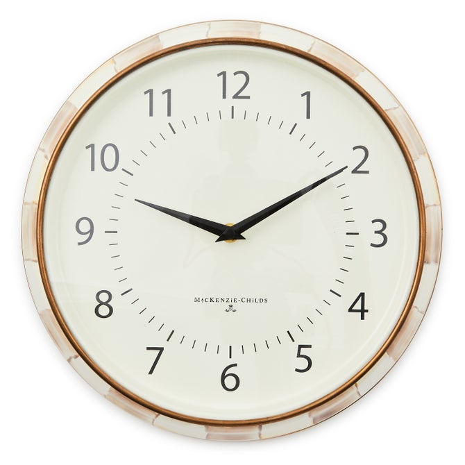 Mocha Check School Wall Clock image number 0