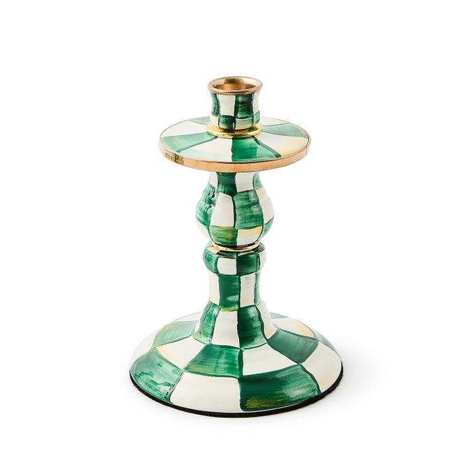 Emerald Check Small Candlestick image number 0
