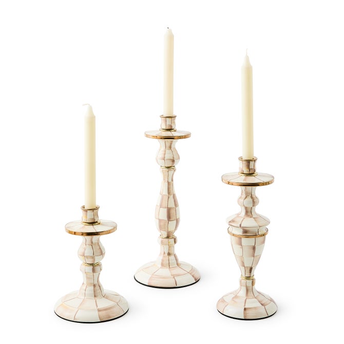 Mocha Check Small Candlestick image number 3