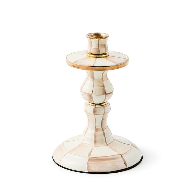 Mocha Check Small Candlestick image number 0