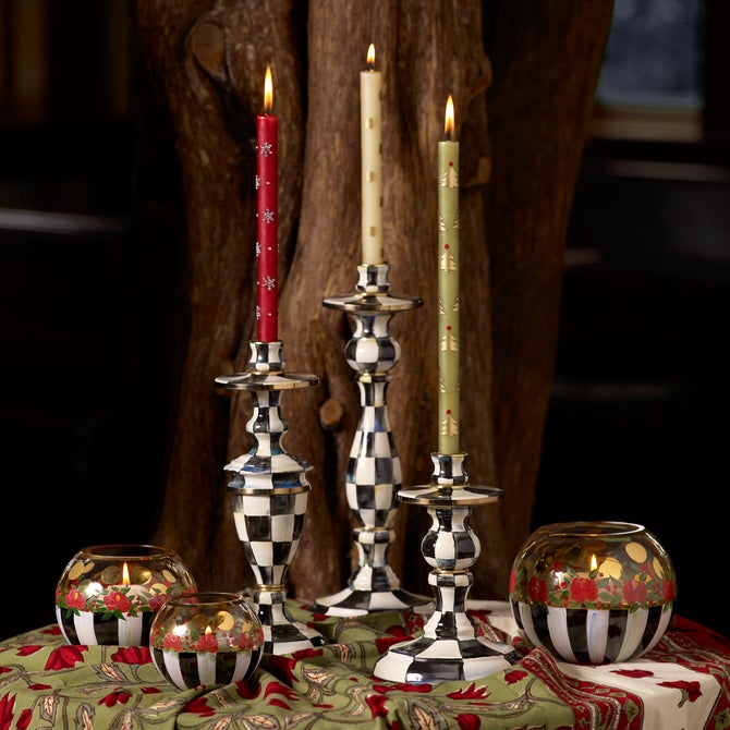 Courtly Check Small Enamel Candlestick image number 5
