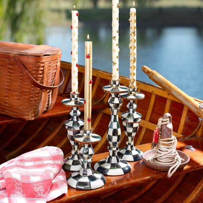 Courtly Check Medium Enamel Candlestick image number 13