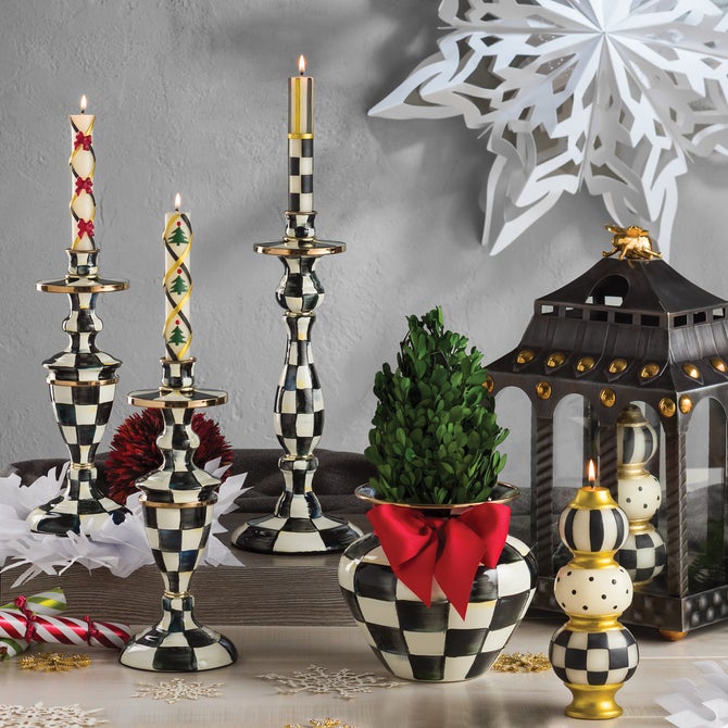 Courtly Check Medium Enamel Candlestick image number 7