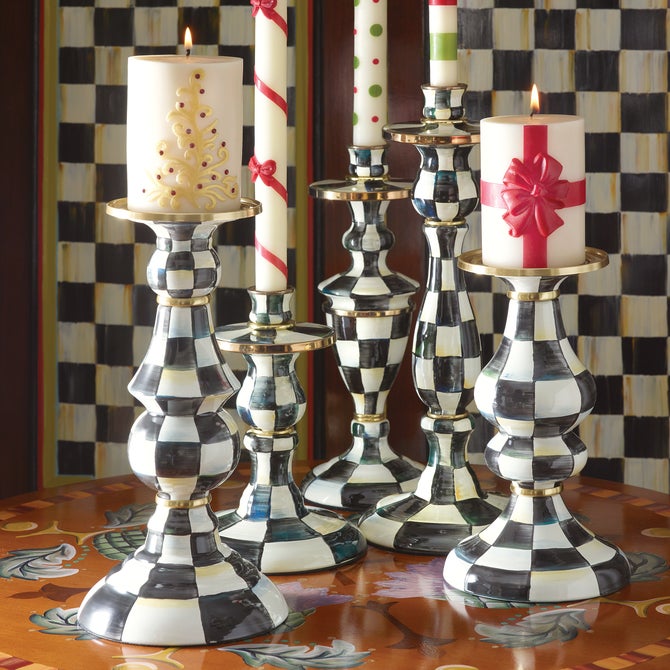 Courtly Check Medium Enamel Candlestick image number 10