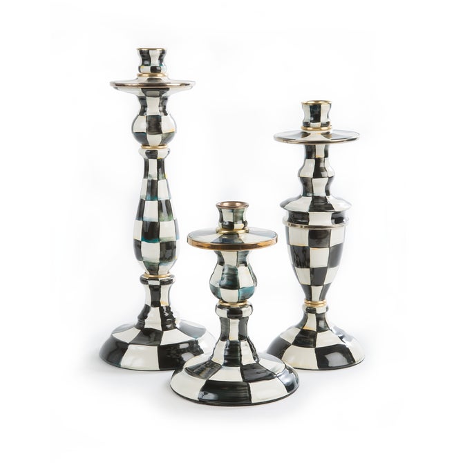 Courtly Check Medium Enamel Candlestick image number 6