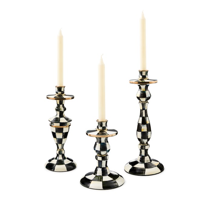 Courtly Check Medium Enamel Candlestick image number 3