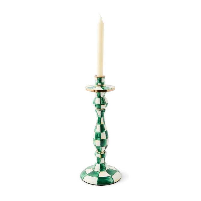 Emerald Check Large Candlestick image number 1
