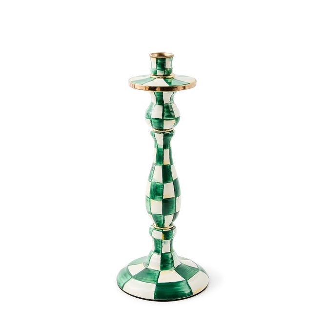 Emerald Check Large Candlestick image number 0