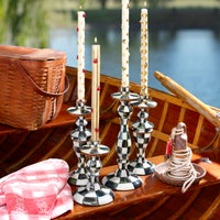Courtly Check Large Enamel Candlestick