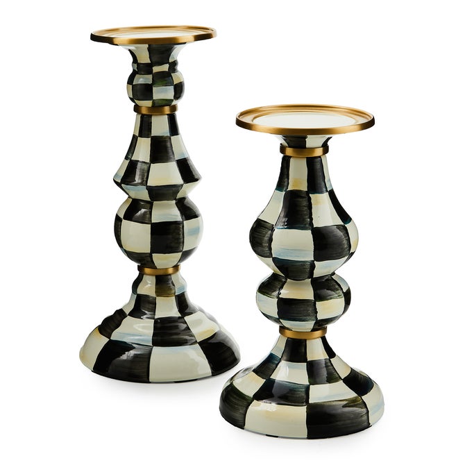 Courtly Check Medium Pillar Candlestick image number 2