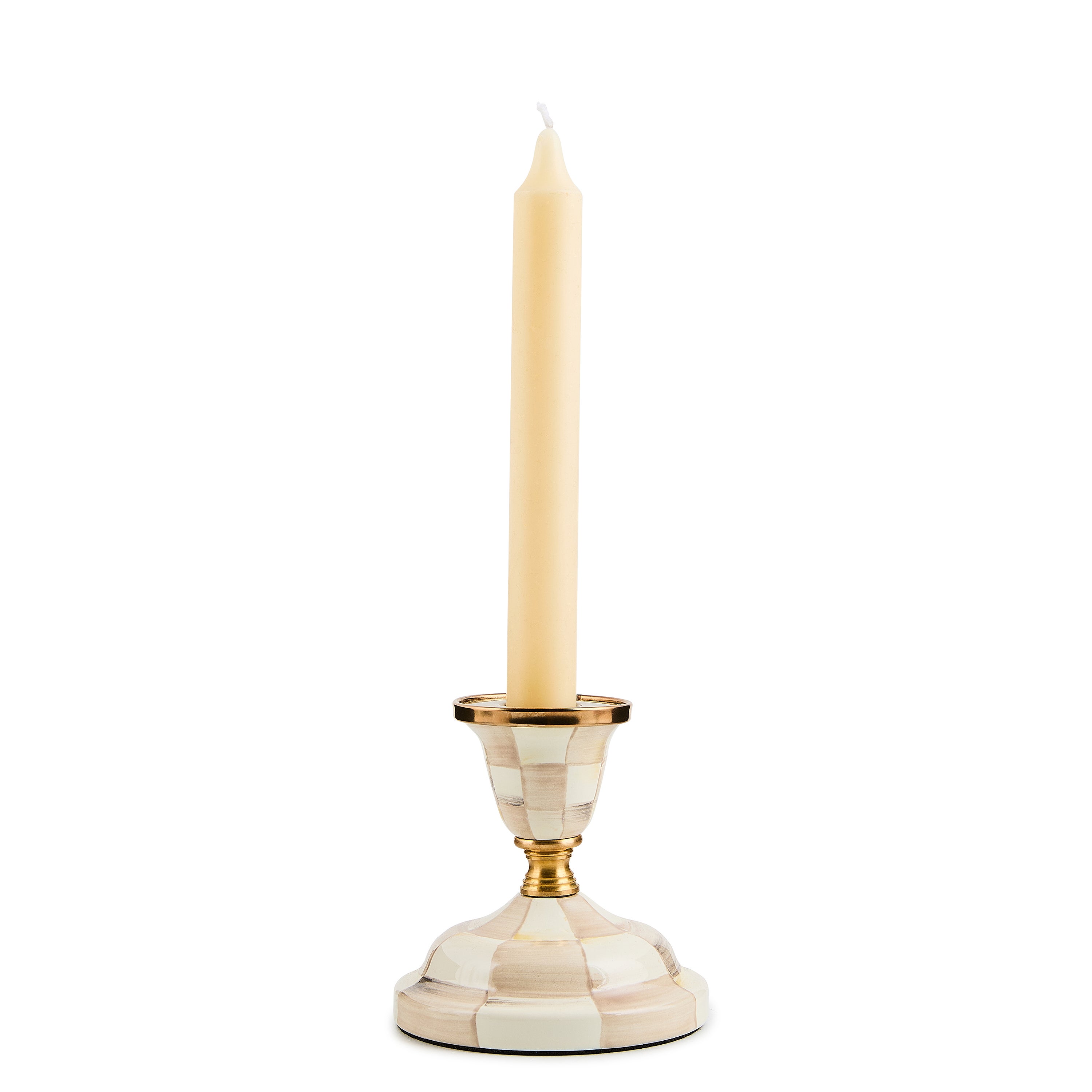 MacKenzie-Childs | Mocha Check Short Candlestick
