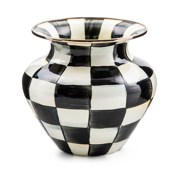 Courtly Check Enamel Large Vase image number 0