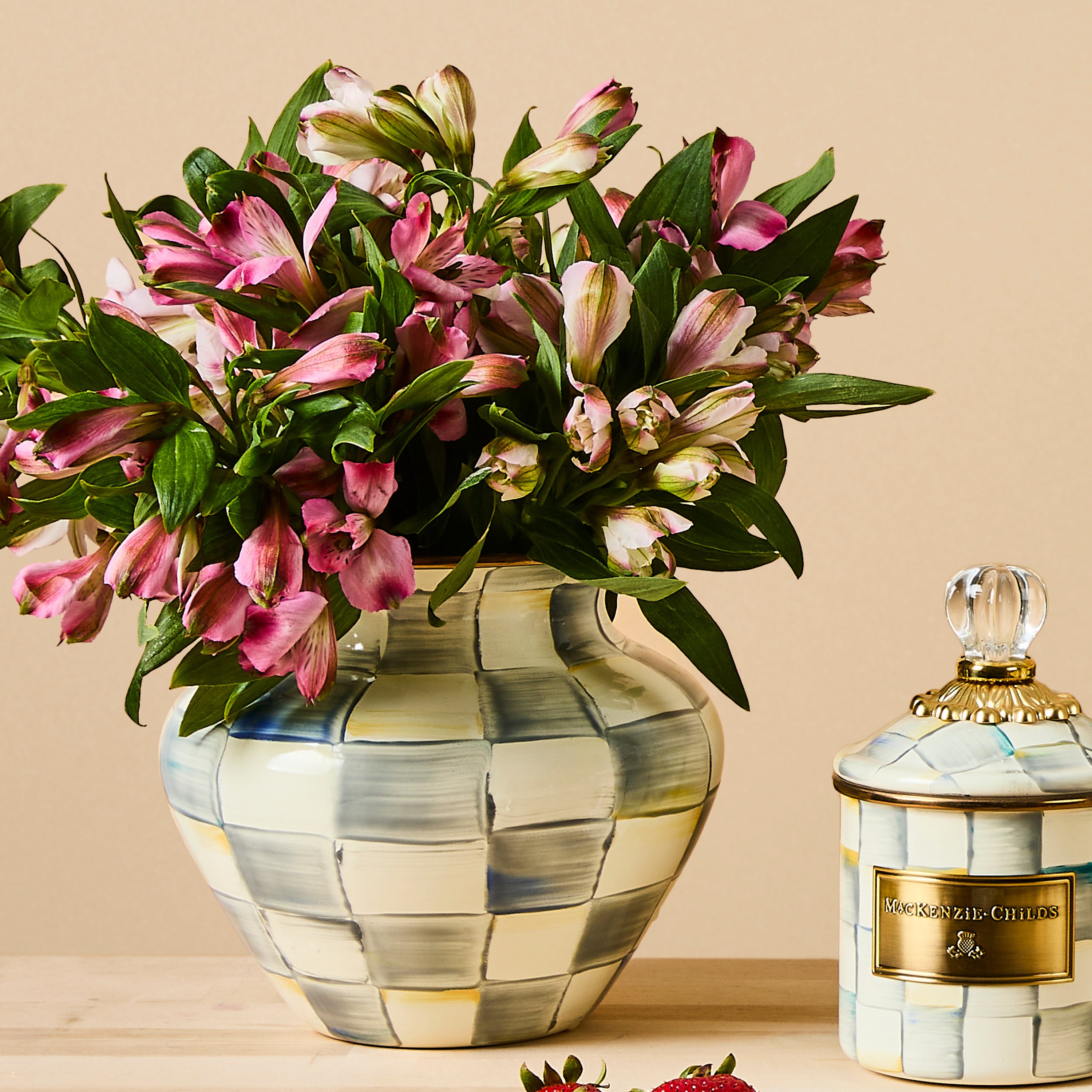 MacKenzie-Childs | Sterling Check Enamel Large Vase