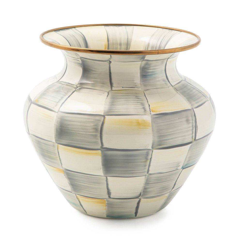 MacKenzie-Childs | Sterling Check Enamel Large Vase