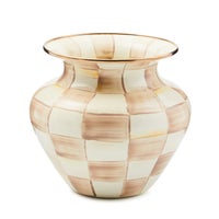 Mocha Check Large Vase
