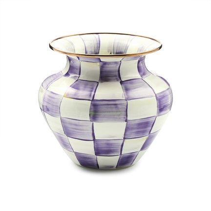 Violet Check Large Vase