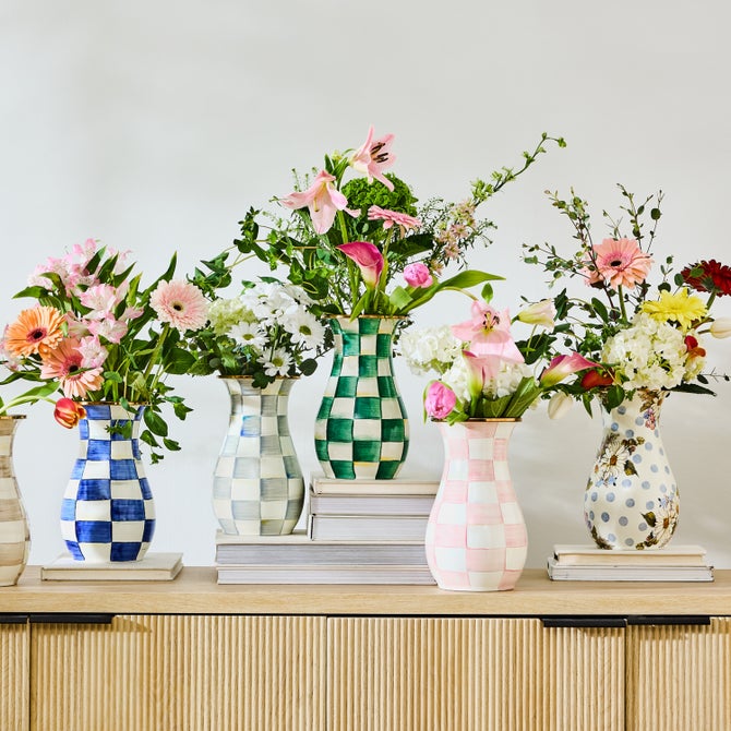 Emerald Check Tall Vase image number 1