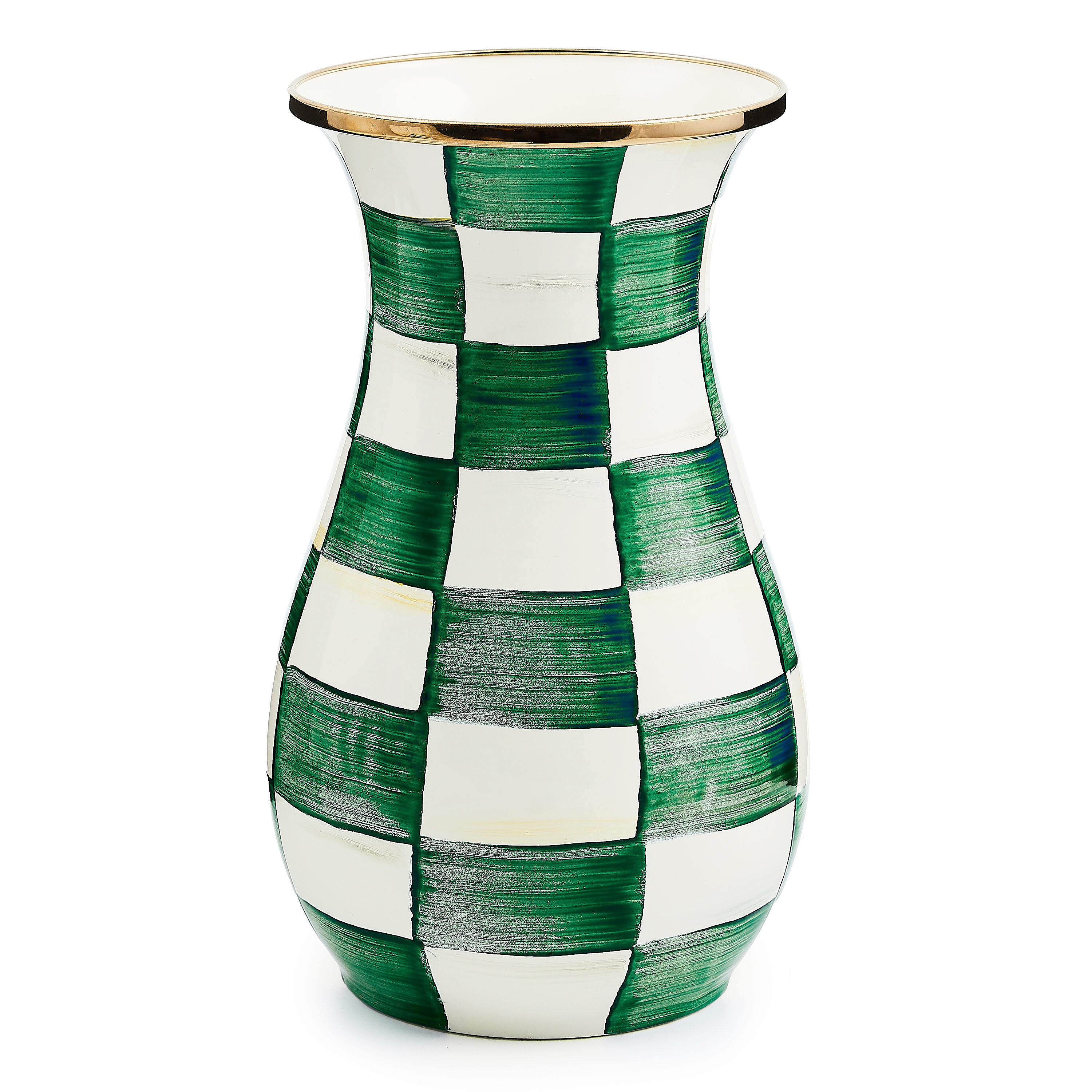 MACKENZiE-CHiLDS Mackenzie ドレス形　花瓶 MacKenzie-Childs | Emerald Check Tall Vase
