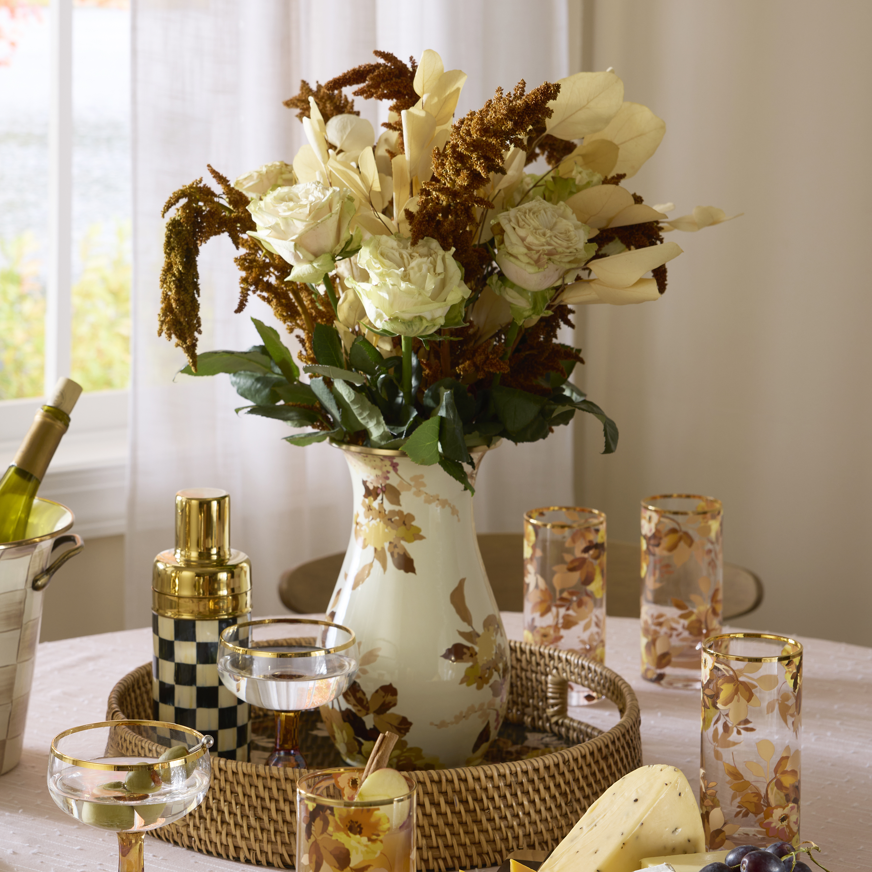 MacKenzie-Childs | Wild Rose White Tall Vase