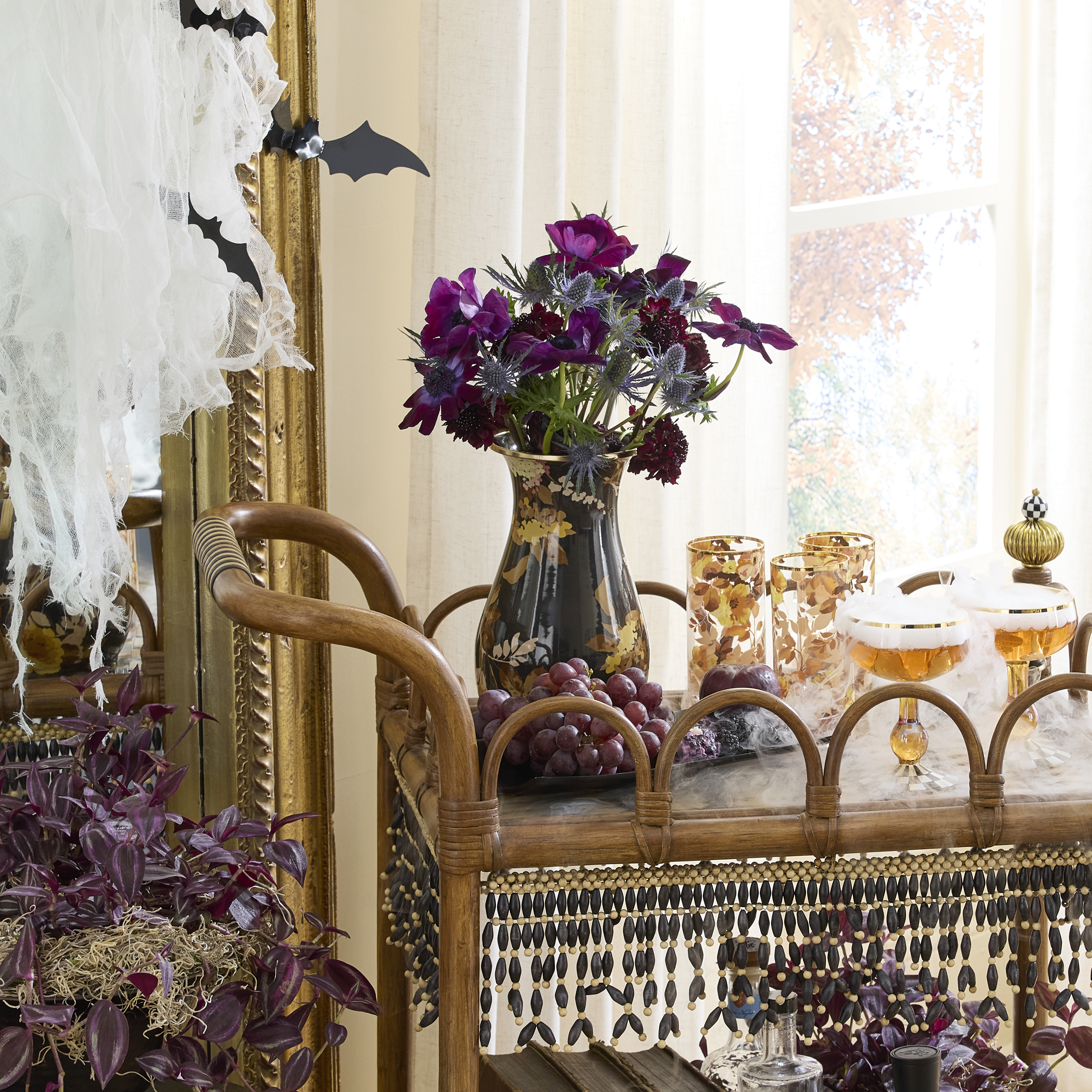 MacKenzie-Childs | Wild Rose Brown Tall Vase