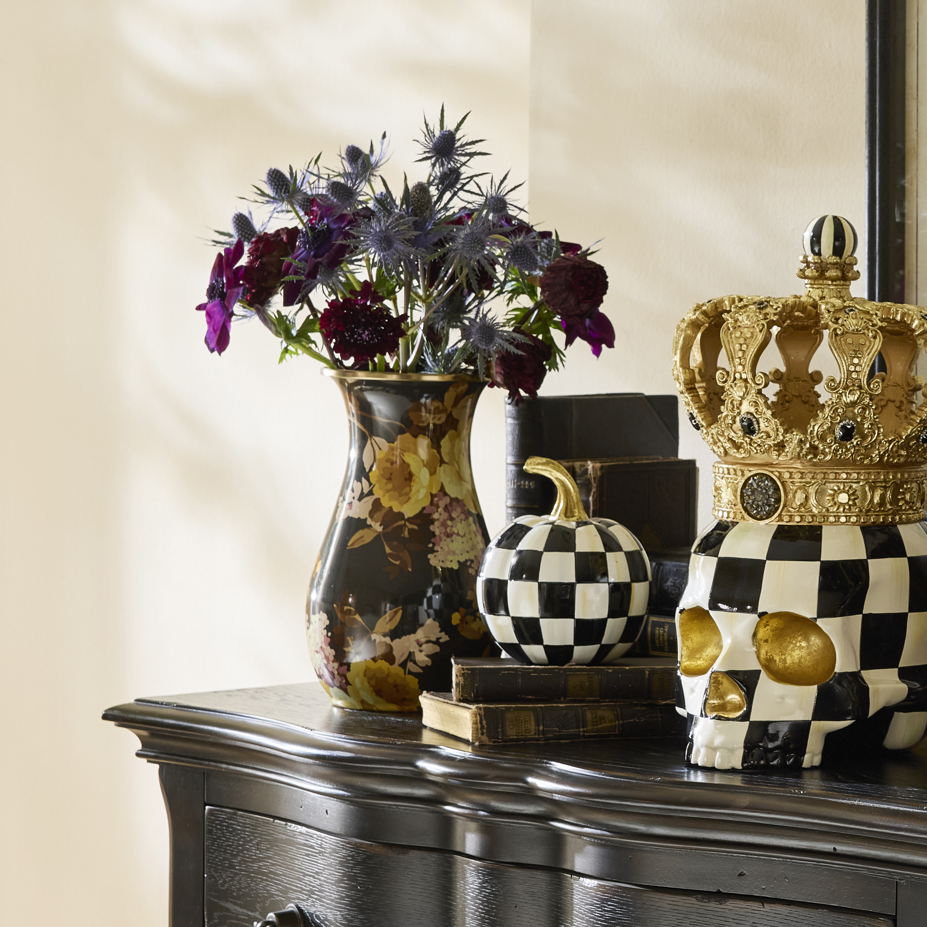 MacKenzie-Childs | Wild Rose Brown Tall Vase